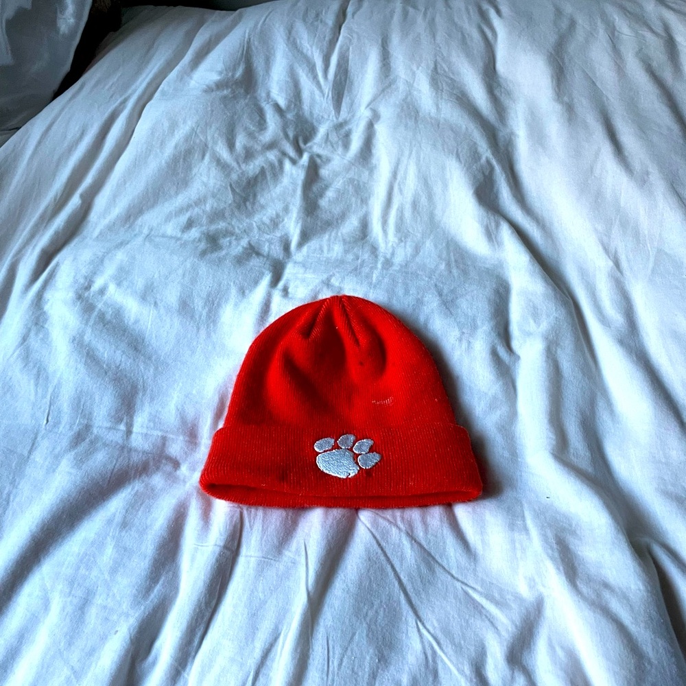 Orange Clemson knits beanie